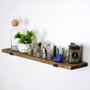 Hanah Home Lam010 Estantería de Pared de Madera y Metal Negro y Nogal